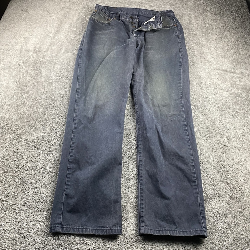 Levis 582 66 Straight Relaxed Jeans Mens 32x29 Blue Dark Button Fly VTG